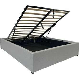 Calicosy Calicosy - Letto contenitore 140x190 cm rivestita in tessuto grigio - alba