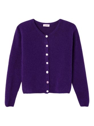 American Vintage Vitow buttoned ribbed cardigan - Purple