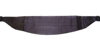 Dolce & Gabbana Mens Cummerbund Black Polka Dot - Dark Grey Silk - Size EU 46 (Mens)
