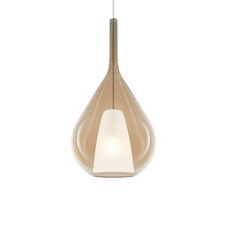 Netlighting Kalique Ill 28cm Teardrop Dome Pendant Ceiling Light Amber 1x E27