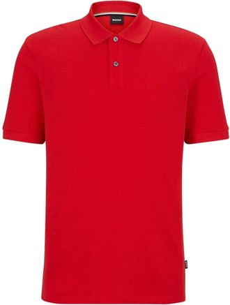 HUGO BOSS Mens Hbb Pallas Polo Iconic Logo Embroidered Shirt in Medium Red - Size X-Large