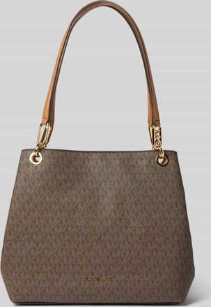 Michael Kors Tote Bag mit Allover-Logo-Print Modell Kensington in Mittelbraun, Gr&ouml;&szlig;e 1