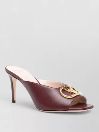 Valentino Garavani vlogo signature leather mules peep toe
