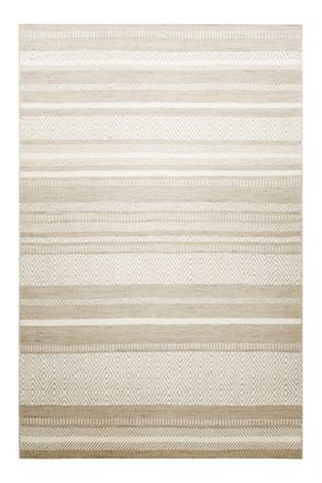 Green Looop Alfombra kilim de lana beige y crudo 130x190