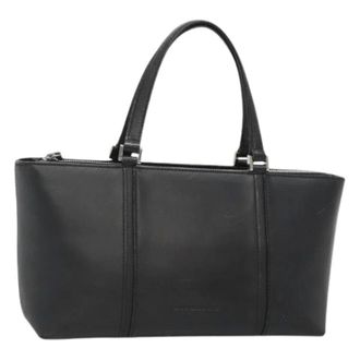 Burberry Pre-owned Handbags, female, Black, Size: ONE SIZE Pre-owned Leather Handbag