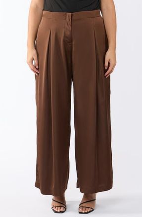 Estelle Rakis Wide Leg Pants in Mocha at Nordstrom, Size 18W