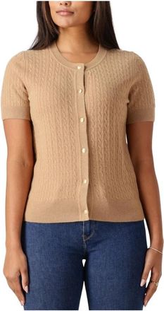Tommy Hilfiger Mini Kabel Gebreid Vest Top - Dames - Vesten - Bruin - S - Truien & Vesten