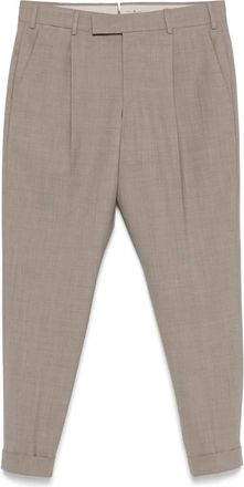 Pantaloni Torino pleat-detail trousers - men - Elastane/Virgin Wool - 46 - Brown