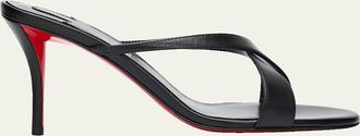 Christian Louboutin 80mm Mulazee Leather Crisscross Mules