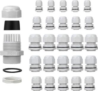 OEM Paquete De 25 Prensaestopas Impermeables Ajustables Para Cables (pg7, Pg9, Pg11, Pg13.5, Pg16), Conectores De Cable, Tuercas De Relleno, Juntas De Pl&aacute;