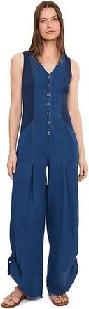 Xcvi Aisling Jumpsuit Womens Clothing Sluice Wash : LG (Womens 12-14), Cotton/Linen