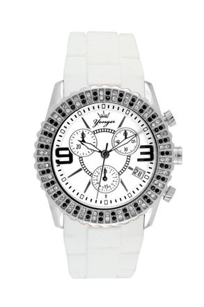 Yonger & Bresson Womens and White Band with Dial Watch Rubber - One Size