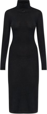 Diesel M-Alinesa Turtleneck Jurk - Dames - Kleedjes - Zwart - M - Wol - Kleedjes