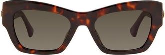 Kurt Geiger 53mm Rectangular Sunglasses in Havana/brown at Nordstrom