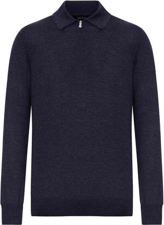 Gran Sasso Wool Zip-Up Polo