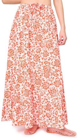 Gibsonlook Floral Stretch Cotton Poplin Maxi Skirt in Blossom Haze at Nordstrom, Size X-Small