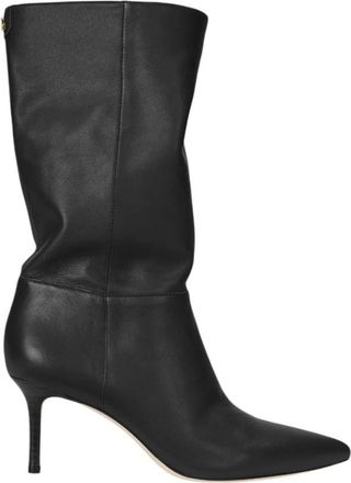 Ralph Lauren Tronchetto Laarzen - Dames - Laarzen met Hak - Zwart - 39 1/2 EU - Leer - Schoenen