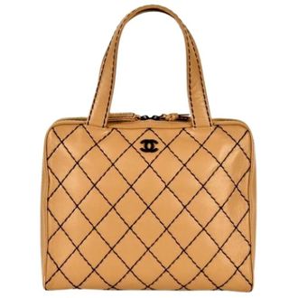 Chanel Pre-owned Handbags, female, Beige, Size: ONE SIZE Pre-owned Wild Stitch Tote
