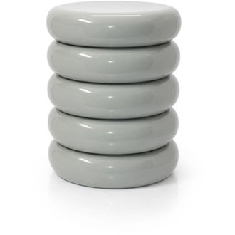 Relaxdays Relaxdays Side Table & Stool, Bubble Design, Living Room Decor, HxD: 45 x 31 cm, Metal, Light Grey