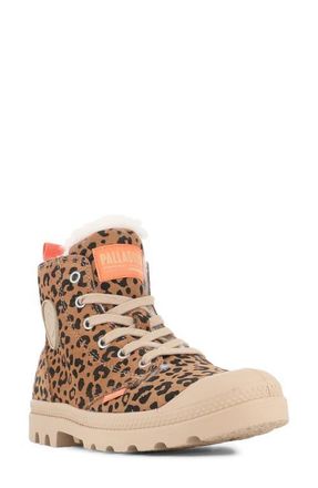 Palladium Pampa Hi Zip Faux Fur Boot in Dear Brown/Black at Nordstrom, Size 6.5