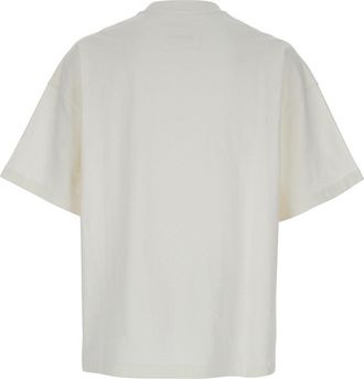 Jil Sander Mens White Cotton Crewneck T-Shirt With Logo T-Shirts And Polos
