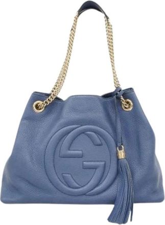 Gucci Pre-owned Shoulder Bags, female, Blue, Size: ONE SIZE Pre-owned Vintage Shoulder Bag
