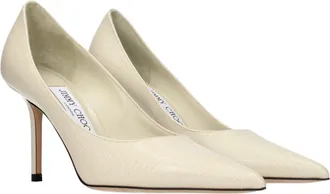 Jimmy Choo London Textured Leather Pump - Beige