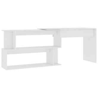 Berkfield Home Corner Desk White 200x50x76 cm Engineered Wood | Size: 200 x 50 x 76 cm