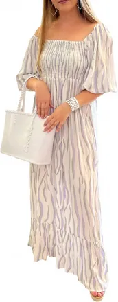 Skemo Poppy Long Dress In Lilac