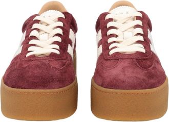 Hogan Cool Burgundy Suede Calfskin Sneakers