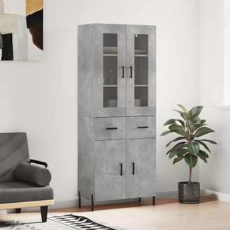 Berkfield Home Highboard Concrete Grey 69.5x34x180 cm Engineered Wood