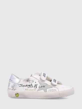 Golden Goose Childrens Old School Distressed-Effect Leather Trainers with Straps