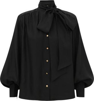 Zimmermann Zwarte Zijden Blouse - Dames - Blouses - Zwart - M - Overhemden