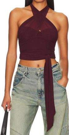 Majorelle London Charlize Halter Top In Plum Purple