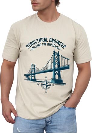 Generic Structural Engineer: Building The Impossible T-Shirt/Casual Tshirts Men UK/Soft Mens T-Shirts/T Shirts for Men UK/Mens Fashion Mens T Shirt, (UK, Alph