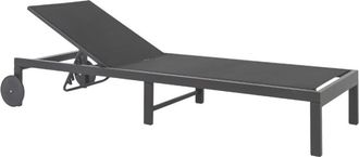 Kactus Republic Tumbona multiposiciones de aluminio antracita con ruedas