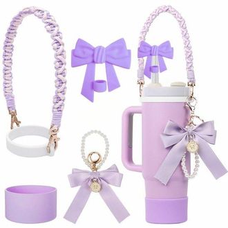 OEM Adecuado Para Termos Y Botellas De Agua Stanley, Cadenas Para Vasos Y Tapas Con Pajita Navide&ntilde;as, Adecuado Para Botellas De Agua Stanley, Morado