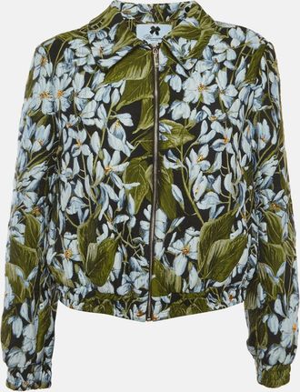 Blumarine Multicolour Floral Print Jacquard Zip-Up Bomber Jacket