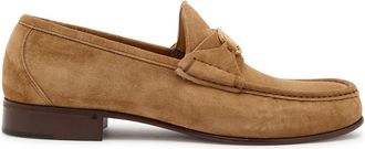 Valentino Garavani Signature Vlogo Suede Loafer - Tan - 44 (IT44 / UK10)