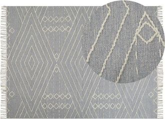 Beliani Rug KHENIFRA Light Grey 160 x 230 cm Cotton