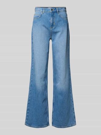 Comma Wide Leg Jeans im Used-Look in Blau, Gr&ouml;&szlig;e 34/32