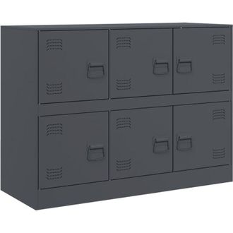 vidaXL Aparador De Acero Antracita 99x39x73 Cm Vidaxl