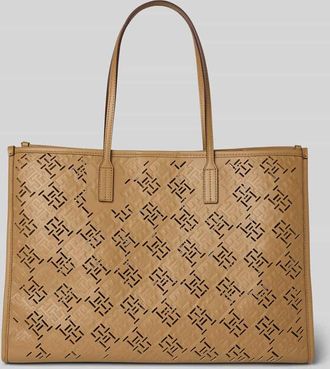 Tommy Hilfiger Tote Bag mit gestanztem Monogramm-Muster in Camel, Größe 1