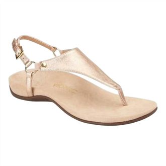 Vionic Womens Rest Kirra Metallic Thong Sandals In Rose Gold