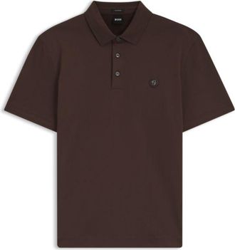 BOSS Polo shirt in mercerized cotton with Double B monogram