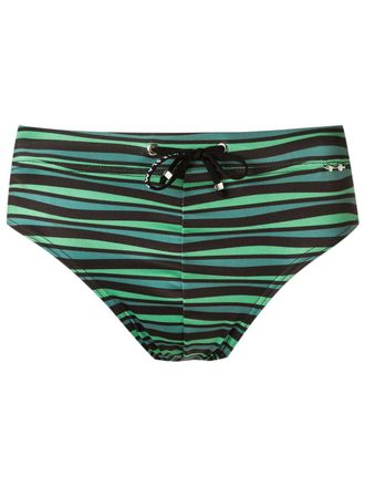 Amir Slama horizontal-stripe swimming trunks - men - Spandex/Elastane/Polyamide - PP - Green