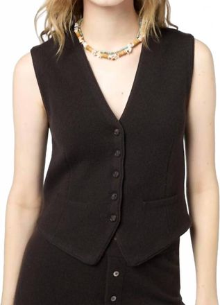 Guest In Residence Tailored Vest In Burnt Cocoa