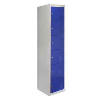 MonsterShop Monster Racking - Monstershop - Taquilla Met&aacute;lica Para Montar Con 6 Puertas Azules 45x38x180cm Con Estantes Llaves Imanes Portatarjetas Nombre N&uacute;mero 