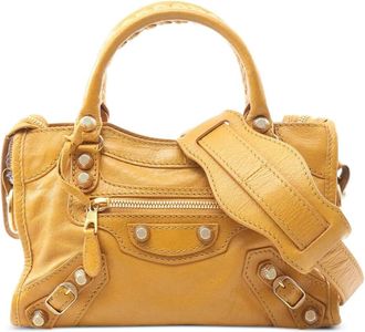 Balenciaga 2010-2025 Mini Lambskin Motocross City Giant 21 satchel - Brown