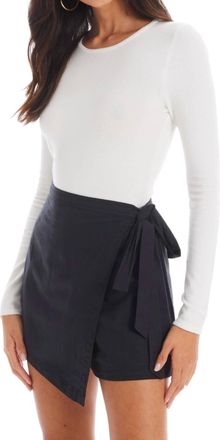 Allison New York Solid Rita Long Sleeve Top In Ivory